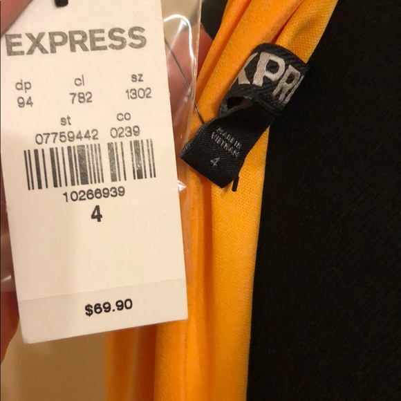 Express halter dress mustard yellow 4 NWT 💛 - Picture 4 of 6